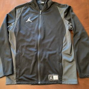 Jordan Dri-FIT Black Full Zip Jacket Gray Panels Size Large